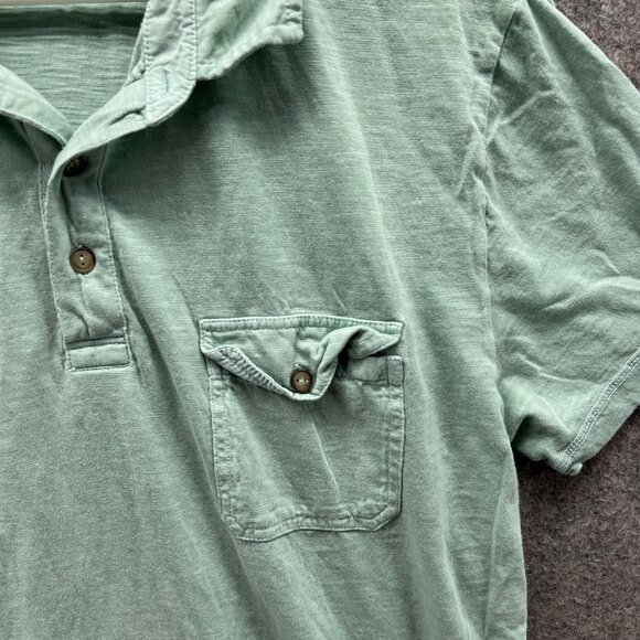 Lucky Brand Polo Shirt Men Large Teal Blue Casual Preppy Dress Cotton Vintage - Picture 4 of 12